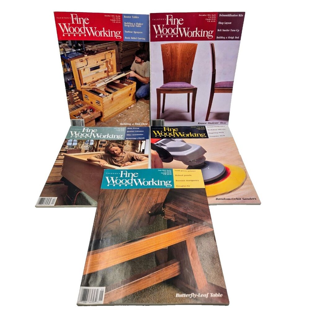 Tauton’s Fine Woodworking Magazine Lot October December 1991 April February June